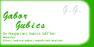 gabor gubics business card